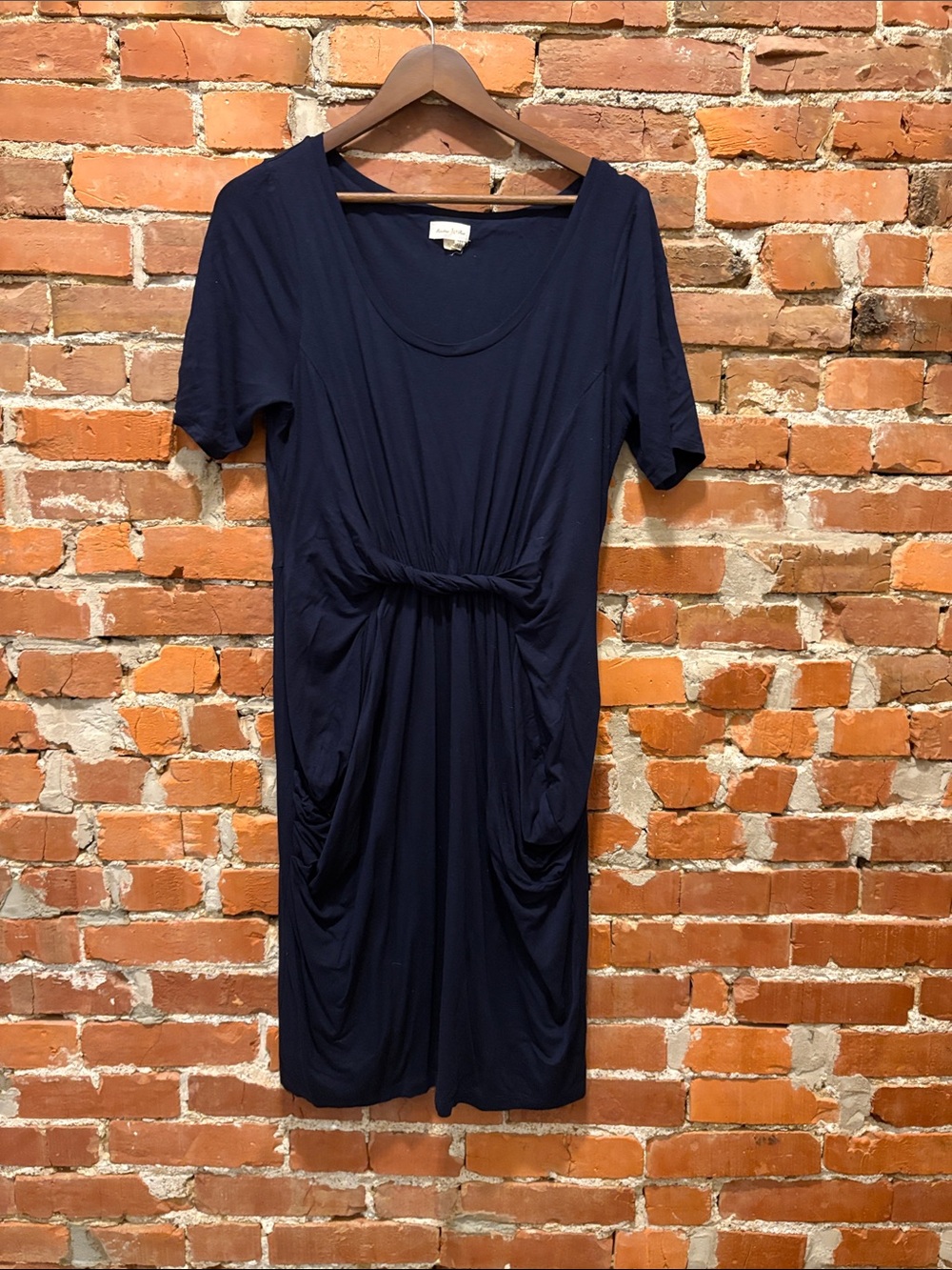 Anthropologie Navy Knot-Front Women's Dress